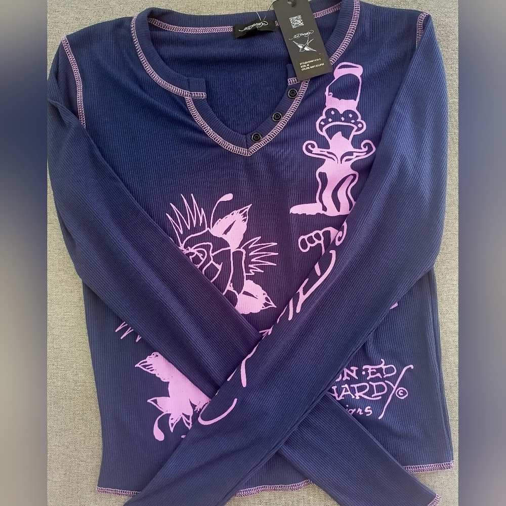 New Ed Hardy top Thermal Long Sleeve - Picture 2 of 7